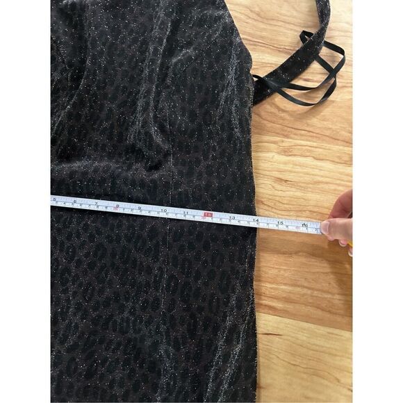 Susan roselli for vijack animal print sparkly long dress maxi size 10 with split - Picture 6 of 9
